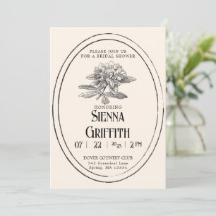 Invitation vintage de douche nuptiale Blanc anti