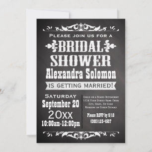 Invitation vintage de douche nuptiale Chalkboard