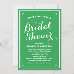 Invitation vintage de douche nuptiale Chalkboard