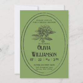 Invitation vintage de douche nuptiale | Mossy Gree
