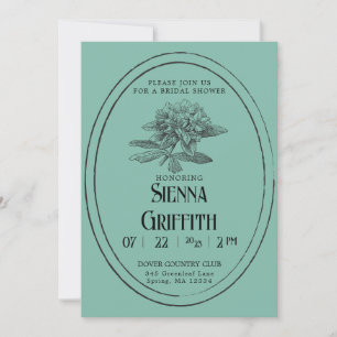 Invitation vintage de douche nuptiale Turquoise