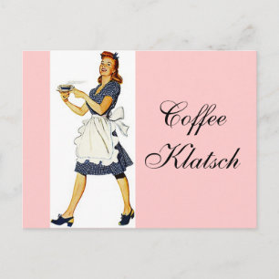 Invitation vintage de Klatsch de café de serveuse