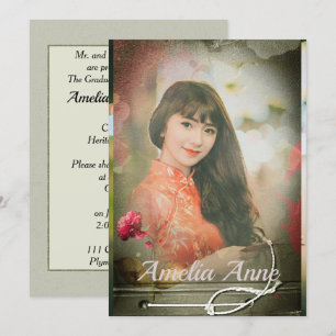 Invitation vintage de la fête de graduation photo