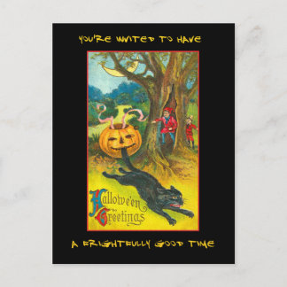 Invitation vintage De La Fête D'Halloween Avec Un 