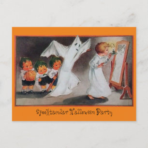 Invitation vintage de la Fille d'Halloween