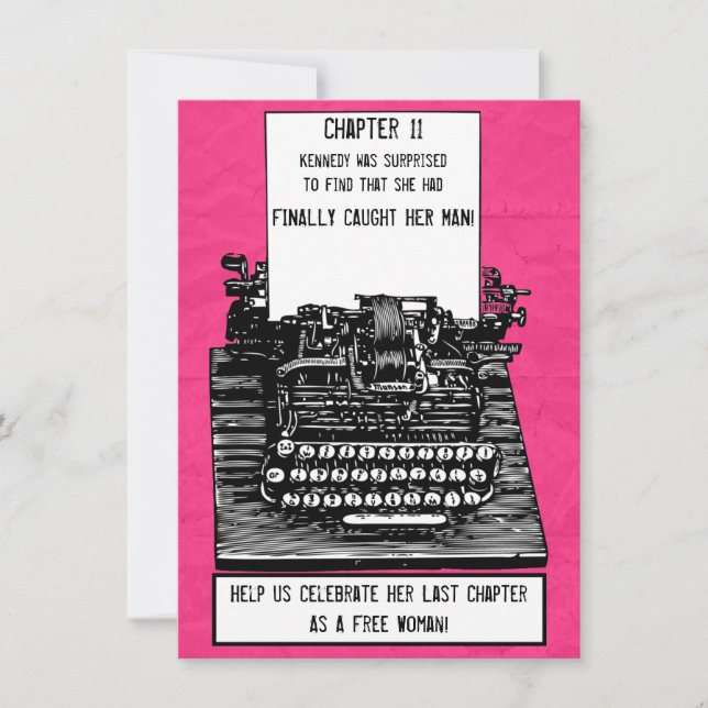 Invitation Vintage de machine à écrire (Devant)