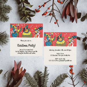 Invitation vintage de Noël victorienne