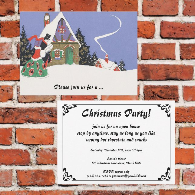 Invitation vintage de Noël victorienne (Créateur téléchargé)