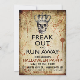 Invitation vintage de partie de Halloween de crâne