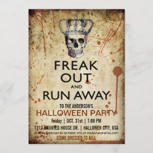 Invitation vintage de partie de Halloween de crâne