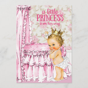 Invitation vintage de princesse baby shower de
