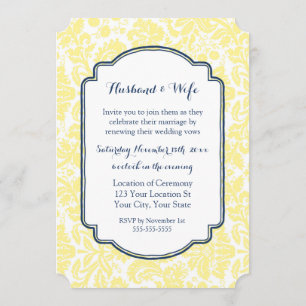Invitation vintage de renouvellement de voeu de