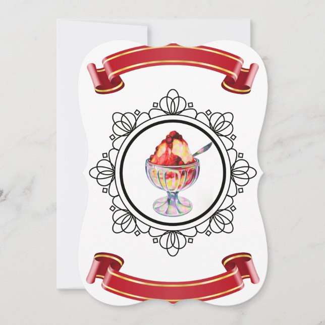 invitation vintage de sundite crème glacée (Devant)