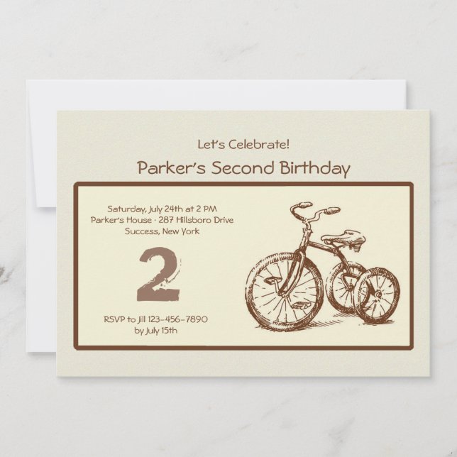Invitation vintage de tricycle (Devant)