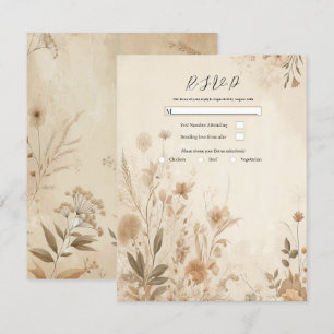Invitation Vintage Delicate Floral Botanical Mariage Boho