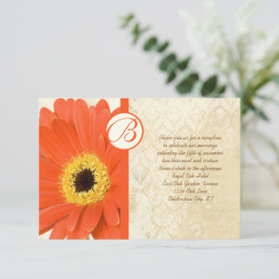 Invitation Vintage déprimé Damas Gerber Mariage Réception