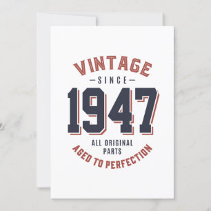 Invitation Vintage depuis 1947 Cadeau d'anniversaire