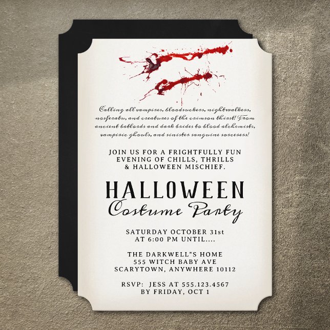 Invitation Vintage d'Halloween Vampire (Créateur téléchargé)