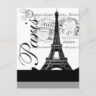 Invitation vintage d'illustration de Tour Eiffel