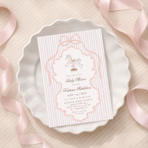 Vintage Doily Rocking Horse Nursery Baby Shower