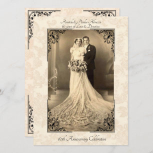 Invitation vintage du 60e anniversaire