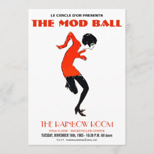 Invitation Vintage du Mod Dance Party des années 1