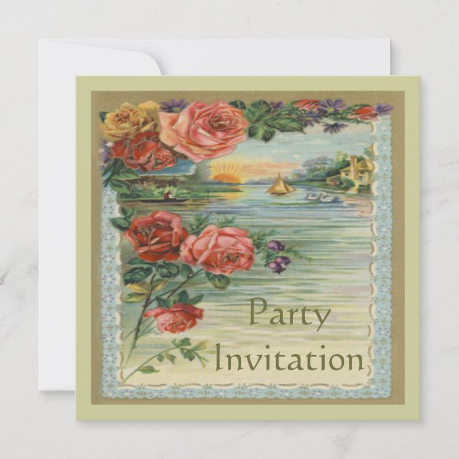 Invitation vintage du Victorian Party (Devant)