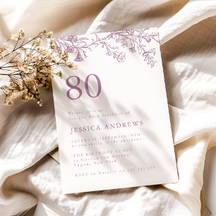 Invitation Vintage Dusty Rose 80e anniversaire