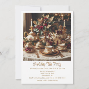 Invitation vintage Elegant Holiday Tea Party