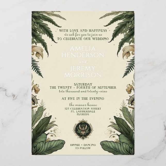 Invitation vintage Enchanted Forest (Recto)