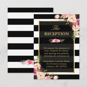 Invitation Vintage Enveloppement Floral Frappes Réception de 