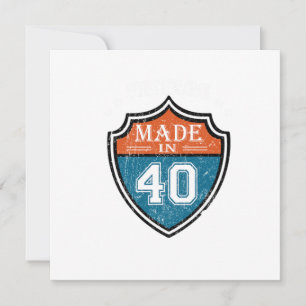 Invitation Vintage Fabriqué Dans 40 1940 Cadeau Anniversaire