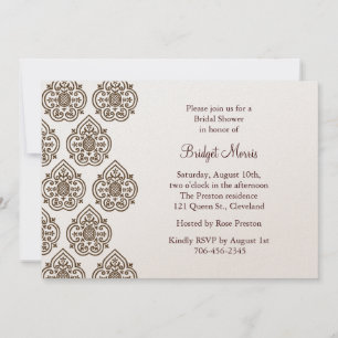 Invitation vintage Fête des mariées Damask au cham