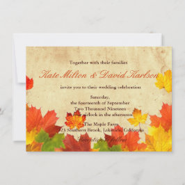 Invitation Vintage Feuilles d'érable Couleurs d'automne Maria