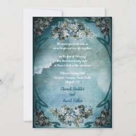 Invitation Vintage Fleurs blanches Ciel nuageux Romantique Ma