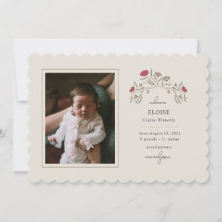 Invitation Vintage Floral Arrivée