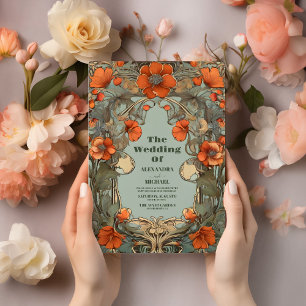 Invitation Vintage Floral Art Nouveau Mariage
