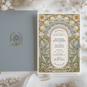 Invitation Vintage Floral Art Nouveau Mariage