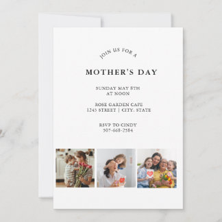 Invitation Vintage Floral Collage Photo Mother's Day