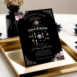 Invitation Vintage Floral Gothique Mobile Baby shower Éffraya