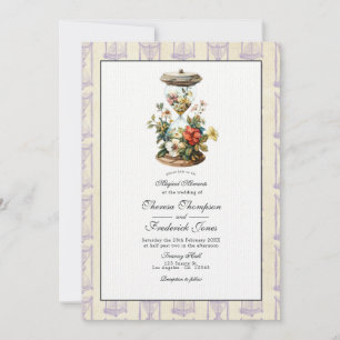 Invitation Vintage Floral Hourglass Mariage