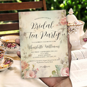 Invitation Vintage Floral Tea Party Douche