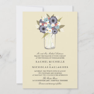 Invitation Vintage Garden Mason   Mariage