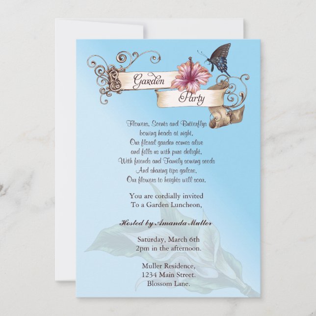 Invitation Vintage Garden Party (Devant)