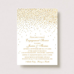 Invitation Vintage Glam Gold Confetti Fiançailles douche