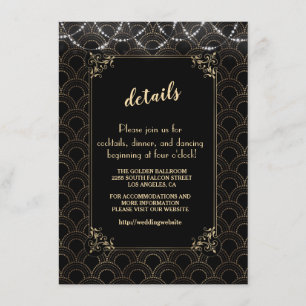 Invitation Vintage Gold Art Déco Fleur-de-lis Détails Mariage