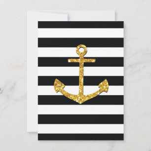 Invitation Vintage Golden Anchor