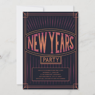 Invitation Vintage Golden Black Nouvel An