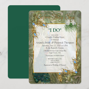 Invitation Vintage Golden Royal Peacock Temple Dreams