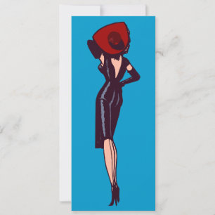 Invitation Vintage Gorgeous Glamor Girl Retro Pinup